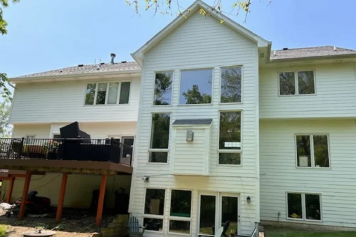 exterior of a residential house after painting
