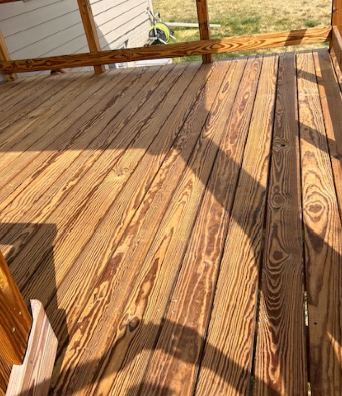 stained deck in a residential house